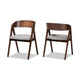 Baxton Studio Danton Mid-Century Modern Grey Fabric Upholstered and Walnut Brown Finished Wood 2-Piece Dining Chair Set