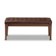Baxton Studio Walsh Mid-Century Modern Dark Brown Leather-Effect Polyester Fabric Upholstered and Walnut Brown Finished Wood Dining Bench