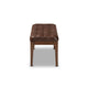 Baxton Studio Walsh Mid-Century Modern Dark Brown Leather-Effect Polyester Fabric Upholstered and Walnut Brown Finished Wood Dining Bench