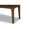 Baxton Studio Walsh Mid-Century Modern Dark Brown Leather-Effect Polyester Fabric Upholstered and Walnut Brown Finished Wood Dining Bench
