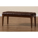 Baxton Studio Walsh Mid-Century Modern Dark Brown Leather-Effect Polyester Fabric Upholstered and Walnut Brown Finished Wood Dining Bench