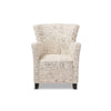 Baxton Studio Benson French Script Patterned Fabric Club Chair and Ottoman Set WHI-WS-0710-Beige-L277