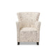 Baxton Studio Benson French Script Patterned Fabric Club Chair and Ottoman Set WHI-WS-0710-Beige-L277