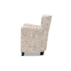 Baxton Studio Benson French Script Patterned Fabric Club Chair and Ottoman Set WHI-WS-0710-Beige-L277
