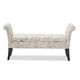 Baxton Studio Avignon Script-Patterned French Laundry Fabric Storage Ottoman Bench WHI-WS-0819-Beige-L277