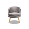 Baxton Studio Baptiste Glam and Luxe Grey Velvet Fabric Upholstered and Gold Finished Wood Accent Chair