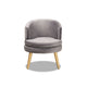 Baxton Studio Baptiste Glam and Luxe Grey Velvet Fabric Upholstered and Gold Finished Wood Accent Chair