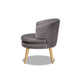 Baxton Studio Baptiste Glam and Luxe Grey Velvet Fabric Upholstered and Gold Finished Wood Accent Chair