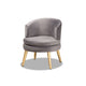 Baxton Studio Baptiste Glam and Luxe Grey Velvet Fabric Upholstered and Gold Finished Wood Accent Chair