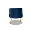 Baxton Studio Baptiste Glam and Luxe Navy Blue Velvet Fabric Upholstered and Gold Finished Wood Accent Chair