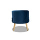 Baxton Studio Baptiste Glam and Luxe Navy Blue Velvet Fabric Upholstered and Gold Finished Wood Accent Chair
