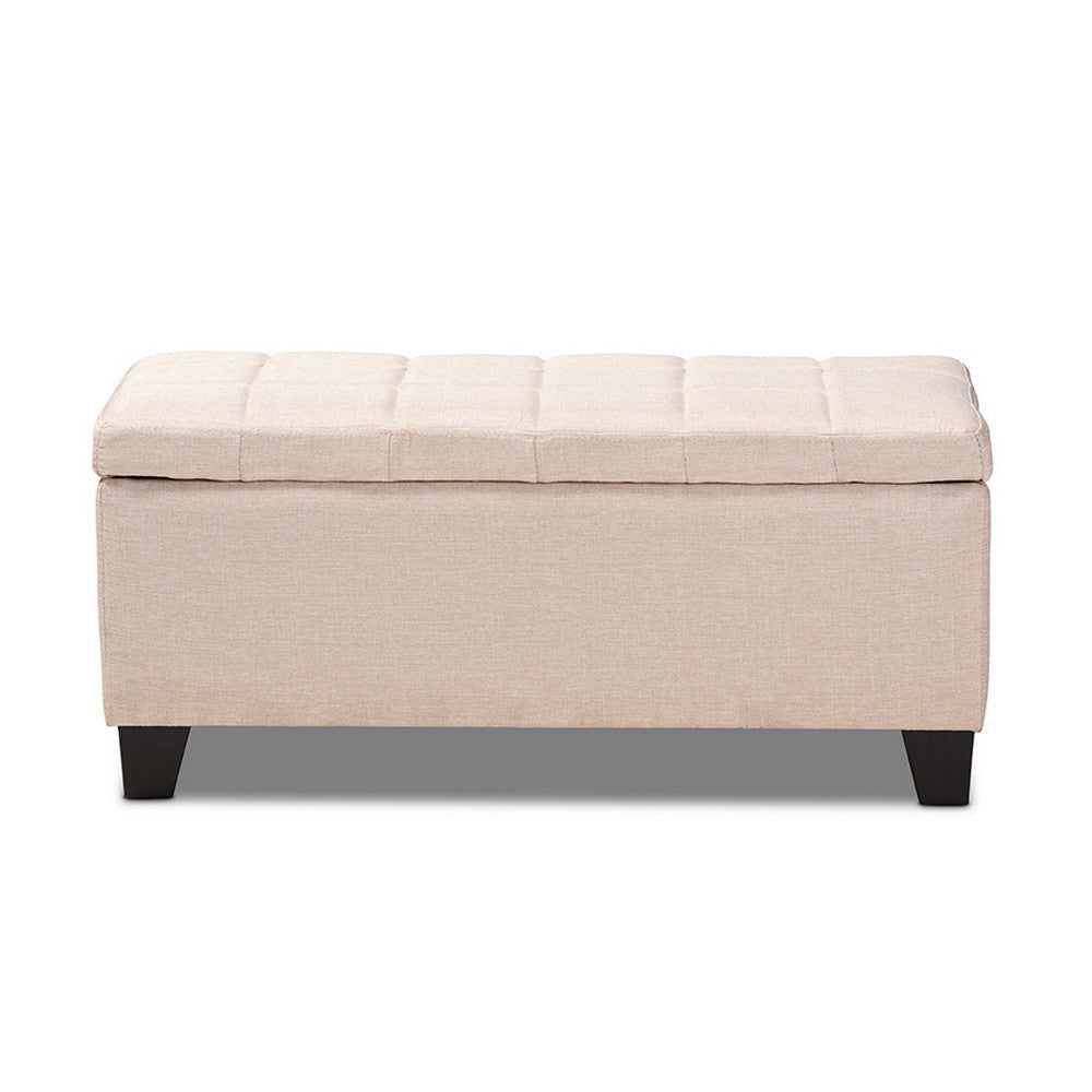 Baxton Studio Fera Modern and Contemporary Beige Fabric Upholstered Storage Ottoman
