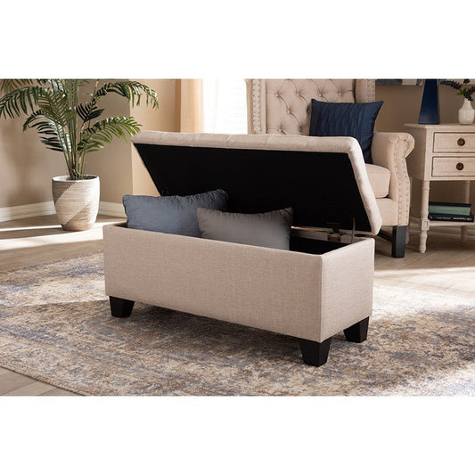 Baxton Studio Fera Modern and Contemporary Beige Fabric Upholstered Storage Ottoman