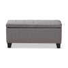 Baxton Studio Fera Modern and Contemporary Gray Fabric Upholstered Storage Ottoman