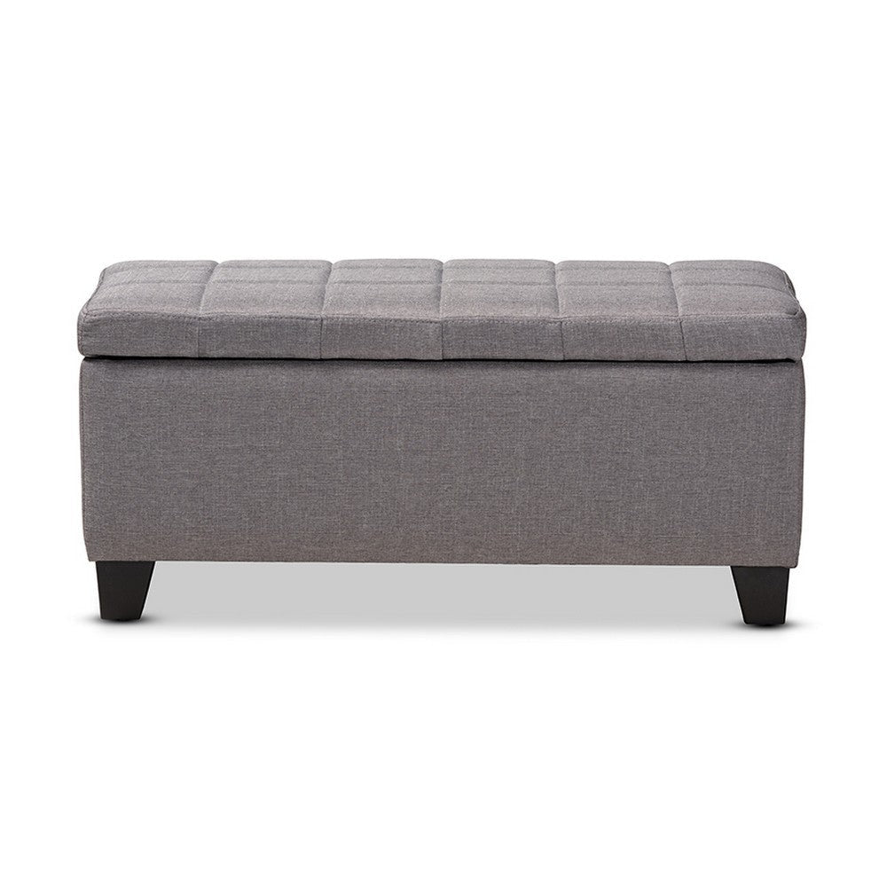 Baxton Studio Fera Modern and Contemporary Gray Fabric Upholstered Storage Ottoman