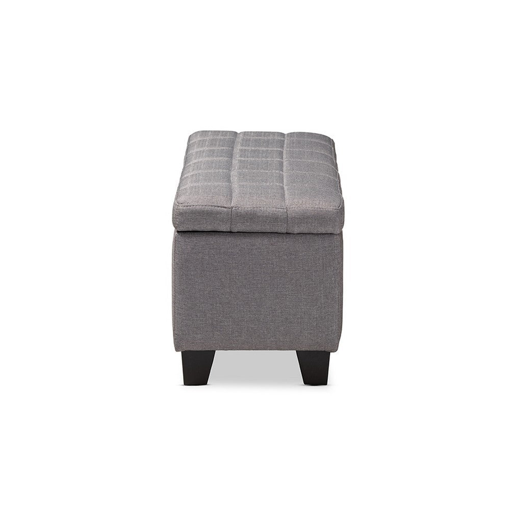 Baxton Studio Fera Modern and Contemporary Gray Fabric Upholstered Storage Ottoman