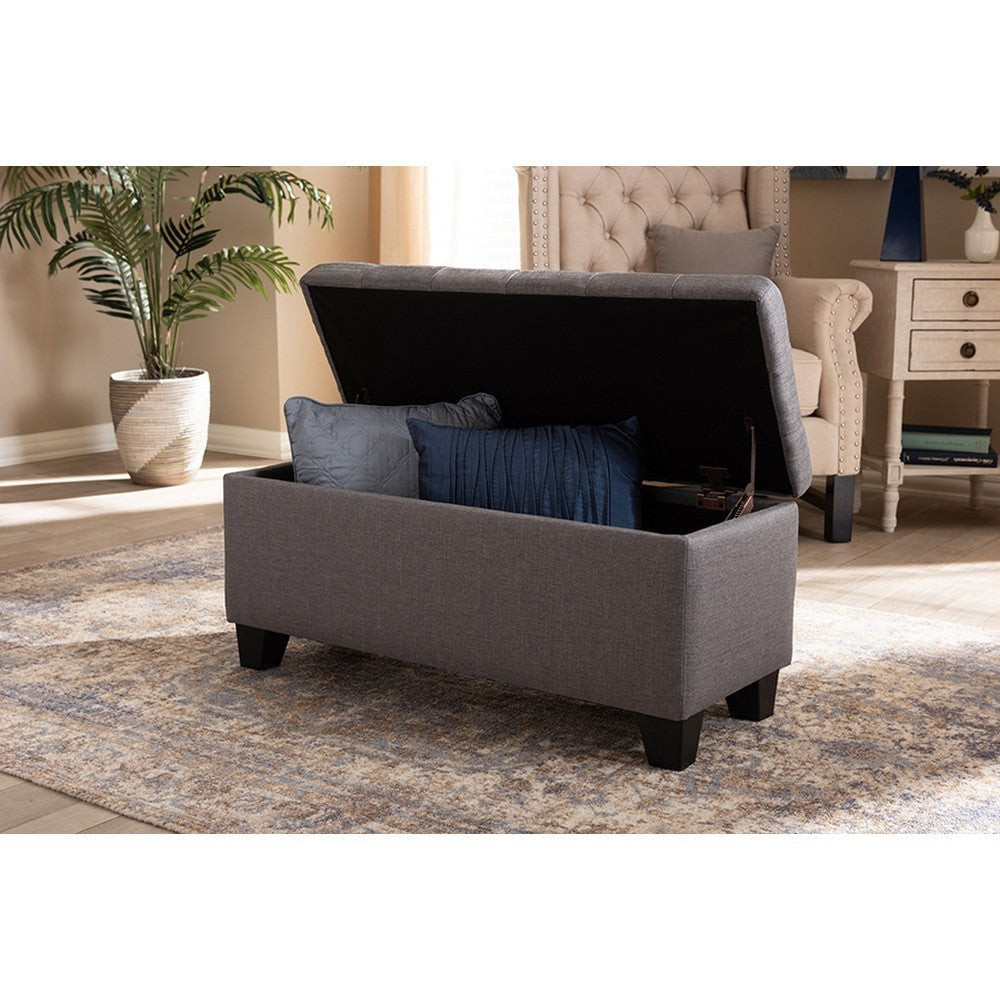 Baxton Studio Fera Modern and Contemporary Gray Fabric Upholstered Storage Ottoman