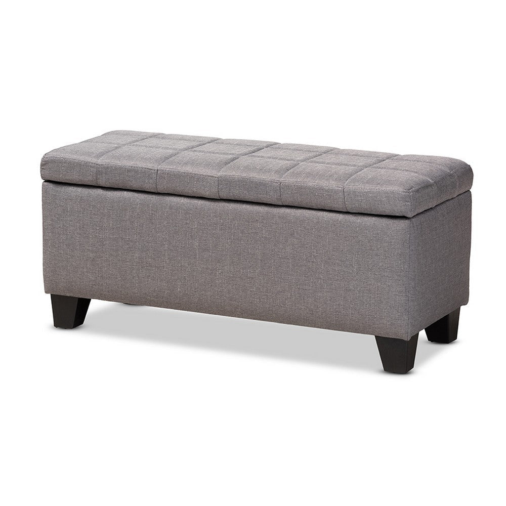 Baxton Studio Fera Modern and Contemporary Gray Fabric Upholstered Storage Ottoman