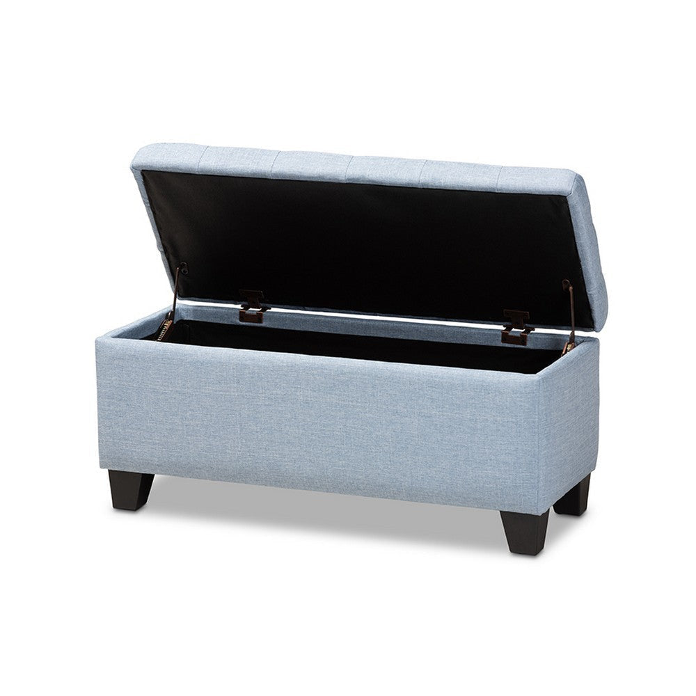 Baxton Studio Fera Modern and Contemporary Light Blue Fabric Upholstered Storage Ottoman