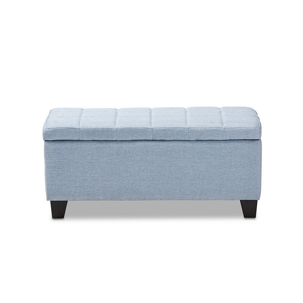Baxton Studio Fera Modern and Contemporary Light Blue Fabric Upholstered Storage Ottoman