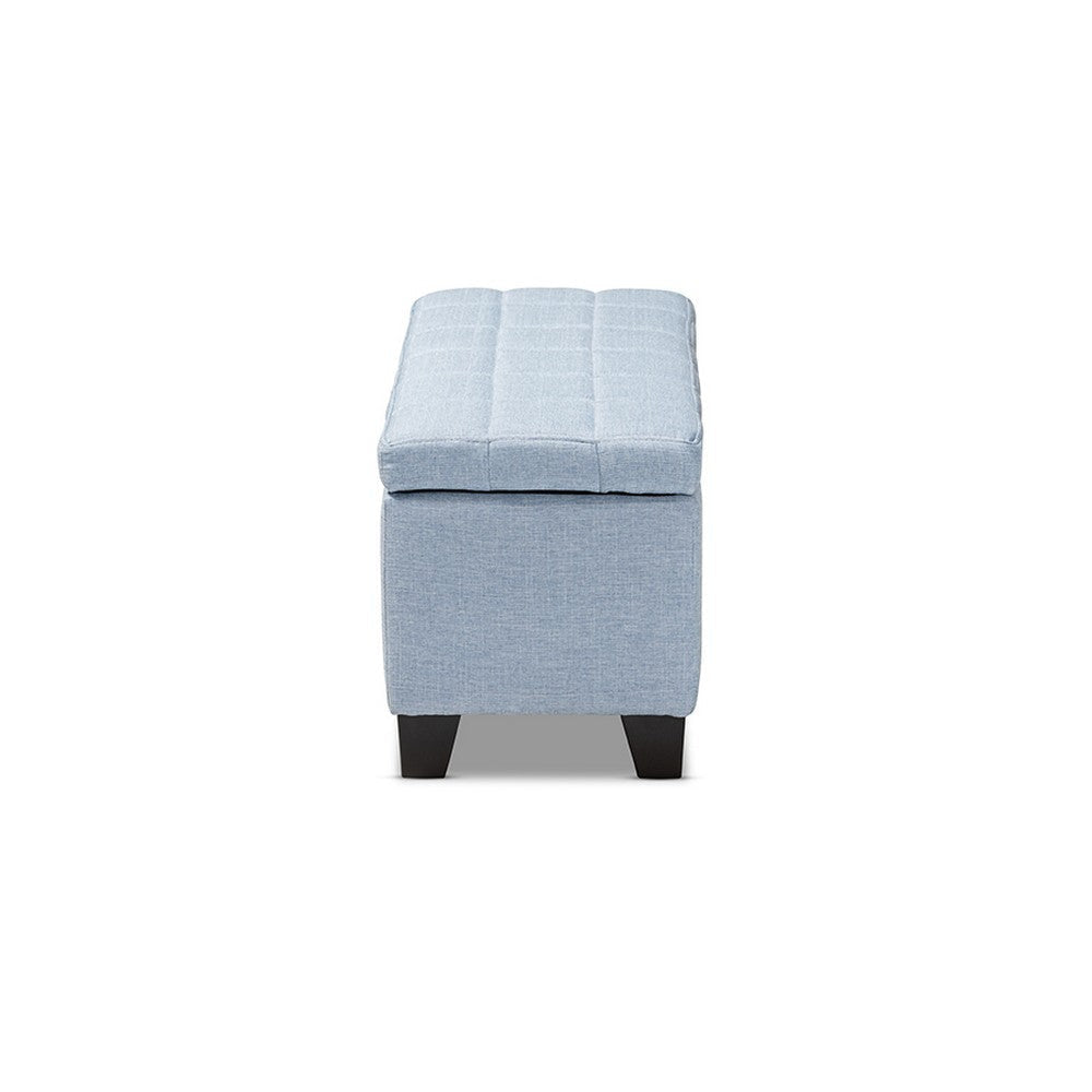 Baxton Studio Fera Modern and Contemporary Light Blue Fabric Upholstered Storage Ottoman
