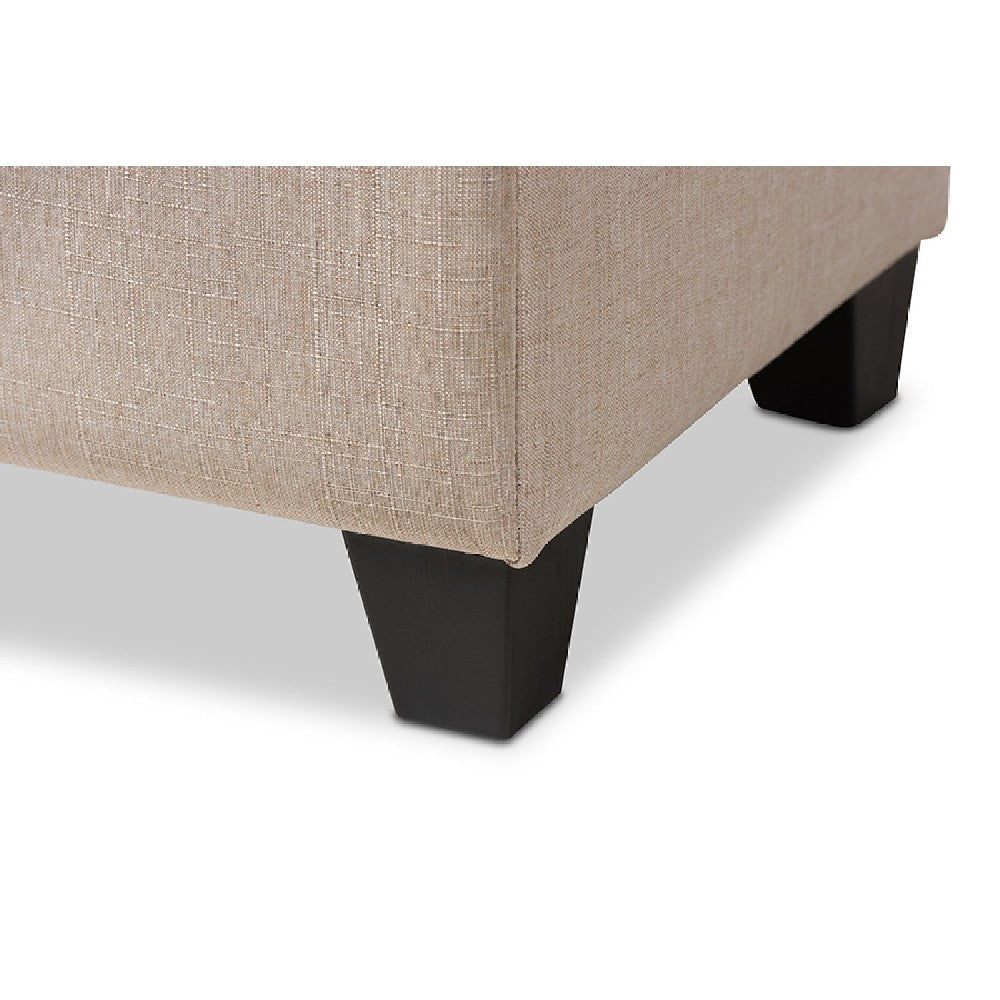 Baxton Studio Michaela Modern and Contemporary Beige Fabric Upholstered Storage Ottoman