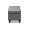 Baxton Studio Michaela Modern and Contemporary Grey Fabric Upholstered Storage Ottoman
