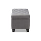 Baxton Studio Michaela Modern and Contemporary Grey Fabric Upholstered Storage Ottoman