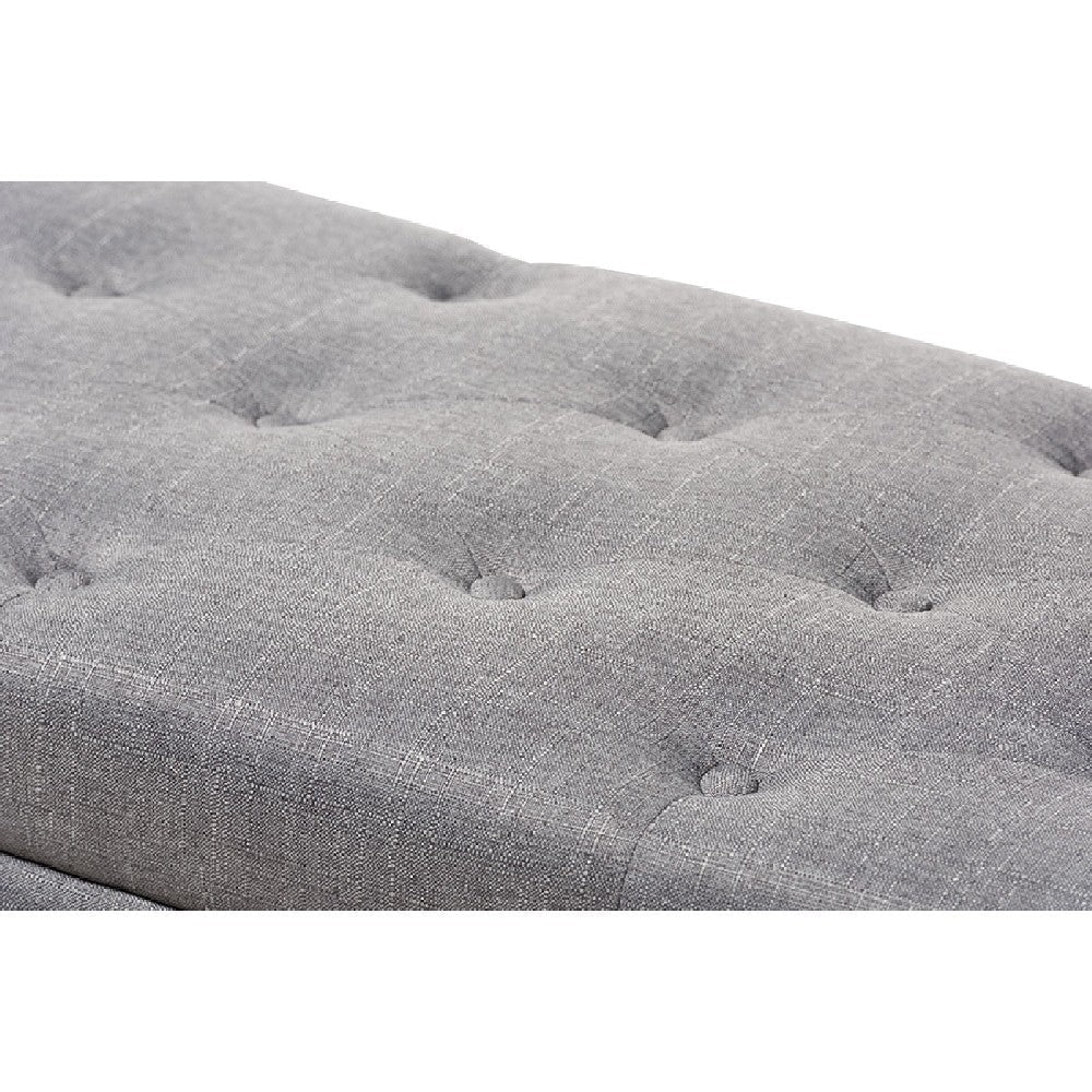 Baxton Studio Michaela Modern and Contemporary Grey Fabric Upholstered Storage Ottoman