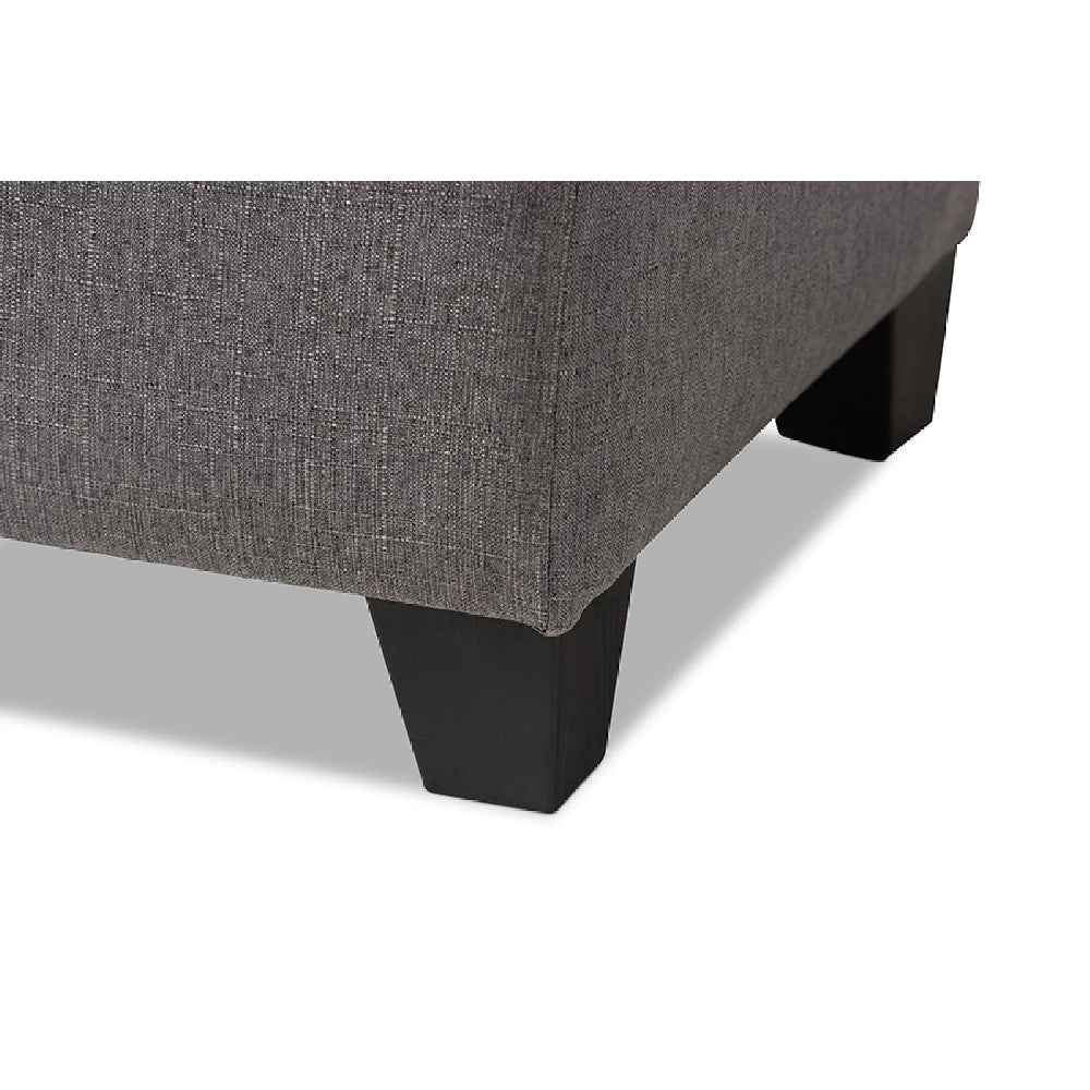 Baxton Studio Michaela Modern and Contemporary Grey Fabric Upholstered Storage Ottoman