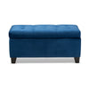 Baxton Studio Michaela Modern and Contemporary Navy Blue Velvet Fabric Upholstered Storage Ottoman