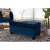 Baxton Studio Michaela Modern and Contemporary Navy Blue Velvet Fabric Upholstered Storage Ottoman