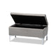 Baxton Studio Mabel Modern and Contemporary Transitional Grey Velvet Fabric Upholstered Silver Finished Storage Ottoman
