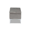 Baxton Studio Mabel Modern and Contemporary Transitional Grey Velvet Fabric Upholstered Silver Finished Storage Ottoman