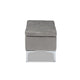 Baxton Studio Mabel Modern and Contemporary Transitional Grey Velvet Fabric Upholstered Silver Finished Storage Ottoman