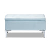 Baxton Studio Mabel Modern and Contemporary Transitional Light Blue Velvet Fabric Upholstered Silver Finished Storage Ottoman