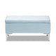 Baxton Studio Mabel Modern and Contemporary Transitional Light Blue Velvet Fabric Upholstered Silver Finished Storage Ottoman