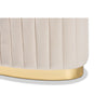 Baxton Studio Kirana Glam and Luxe Beige Velvet Fabric Upholstered and Gold PU Leather Ottoman WHI-WS-20352-Beige-Velvet-Gold-Otto