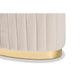 Baxton Studio Kirana Glam and Luxe Beige Velvet Fabric Upholstered and Gold PU Leather Ottoman WHI-WS-20352-Beige-Velvet-Gold-Otto