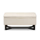 Baxton Studio Esther Modern and Contemporary Beige Velvet Fabric Upholstered and Dark Brown Finished Wood Storage Ottoman