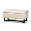 Baxton Studio Esther Modern and Contemporary Beige Velvet Fabric Upholstered and Dark Brown Finished Wood Storage Ottoman