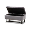 Baxton Studio Esther Modern and Contemporary Grey Velvet Fabric Upholstered and Dark Brown Finished Wood Storage Ottoman