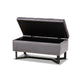 Baxton Studio Esther Modern and Contemporary Grey Velvet Fabric Upholstered and Dark Brown Finished Wood Storage Ottoman