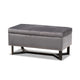 Baxton Studio Esther Modern and Contemporary Grey Velvet Fabric Upholstered and Dark Brown Finished Wood Storage Ottoman