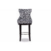 Baxton Studio Peace Modern and Contemporary Zebra-print Patterned Fabric Upholstered Bar Stool with Metal Footrest WHI-WS-2075-Zebra