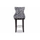 Baxton Studio Peace Modern and Contemporary Zebra-print Patterned Fabric Upholstered Bar Stool with Metal Footrest WHI-WS-2075-Zebra
