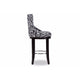 Baxton Studio Peace Modern and Contemporary Zebra-print Patterned Fabric Upholstered Bar Stool with Metal Footrest