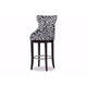 Baxton Studio Peace Modern and Contemporary Zebra-print Patterned Fabric Upholstered Bar Stool with Metal Footrest WHI-WS-2075-Zebra