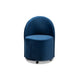 Baxton Studio Bethel Glam and Luxe Navy Blue Velvet Fabric Upholstered Rolling Accent Chair