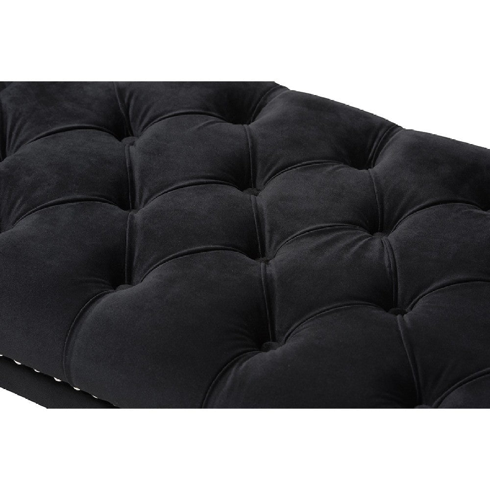 Baxton Studio Chandelle Luxe and Contemporary Black Velvet Upholstered Bench WHI-WS-5809-Black-Bench